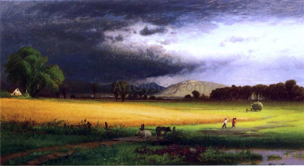 William M Hart Harvest Scene - Valley of the Delaware - Hand Painted Oil Painting