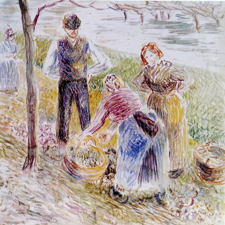 Camille Pissarro Harvesting Potatos - Hand Painted Oil Painting