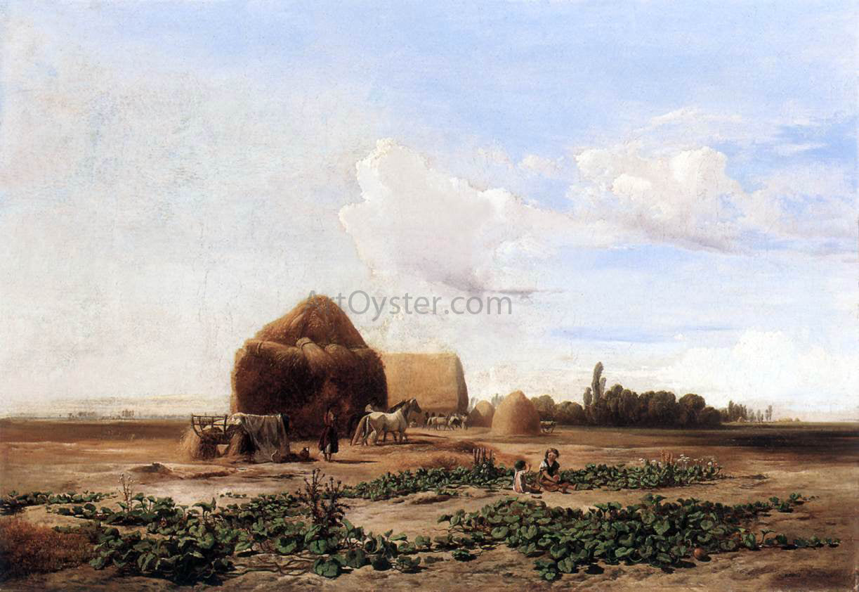 Ferenc Marko Harvesting Watermelons - Hand Painted Oil Painting