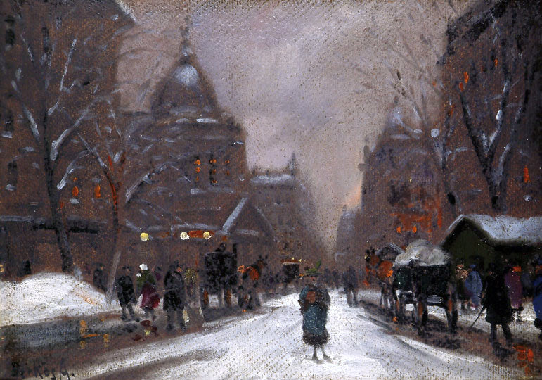 Antal Berkes Havas utca - Hand Painted Oil Painting