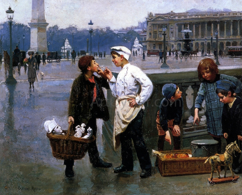 Paul-Charles Chocarne-Mureau Have a Light - Hand Painted Oil Painting