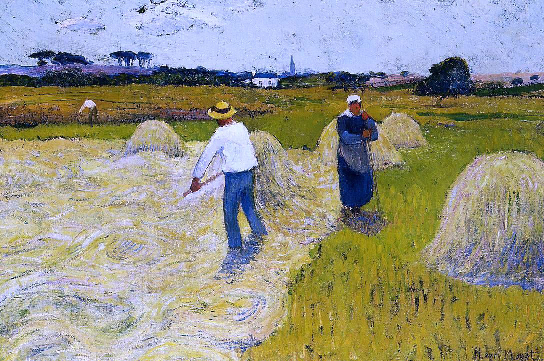 Henri Moret Haymaking - Hand Painted Oil Painting