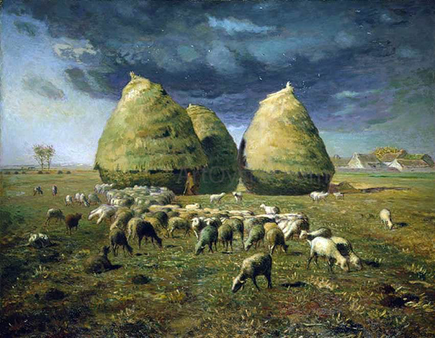 Jean-Francois Millet Haystacks: Autumn - Hand Painted Oil Painting