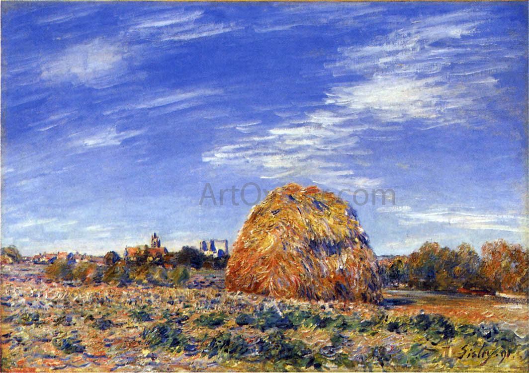 Alfred Sisley Haystacks in Moret in October - Hand Painted Oil Painting