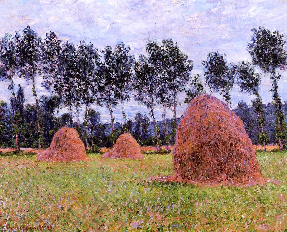 Claude Oscar Monet Haystacks, Overcast Day - Hand Painted Oil Painting