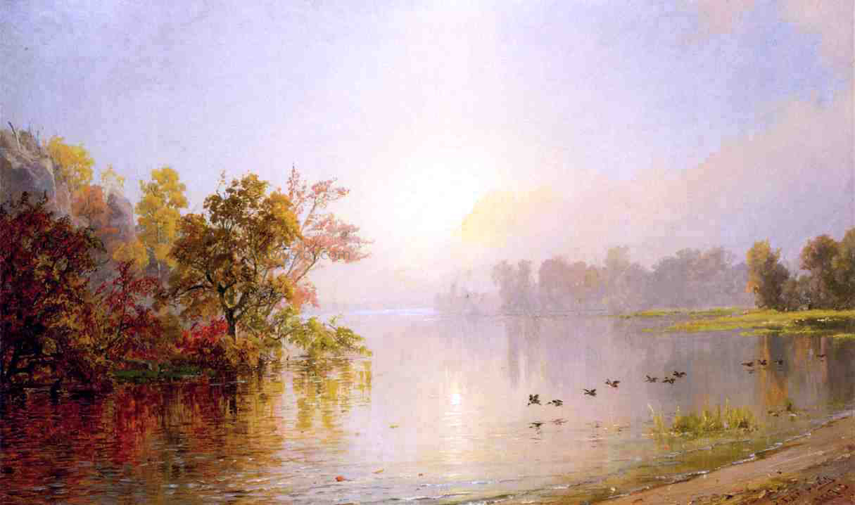 Jasper Francis Cropsey Hazy Afternoon, Autumn, 1873 - Hand Painted Oil Painting