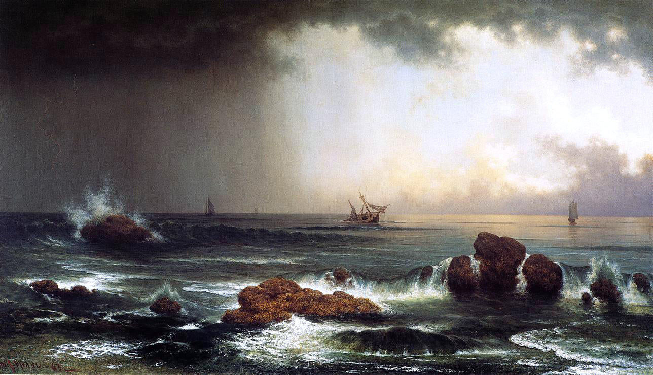 Martin Johnson Heade Hazy Sunrise at Sea - Hand Painted Oil Painting