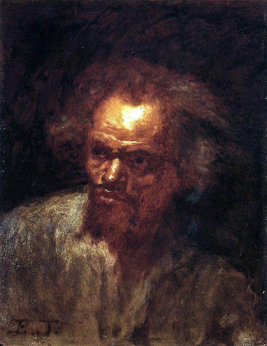  Eastman Johnson Head of a Black Man - Hand Painted Oil Painting
