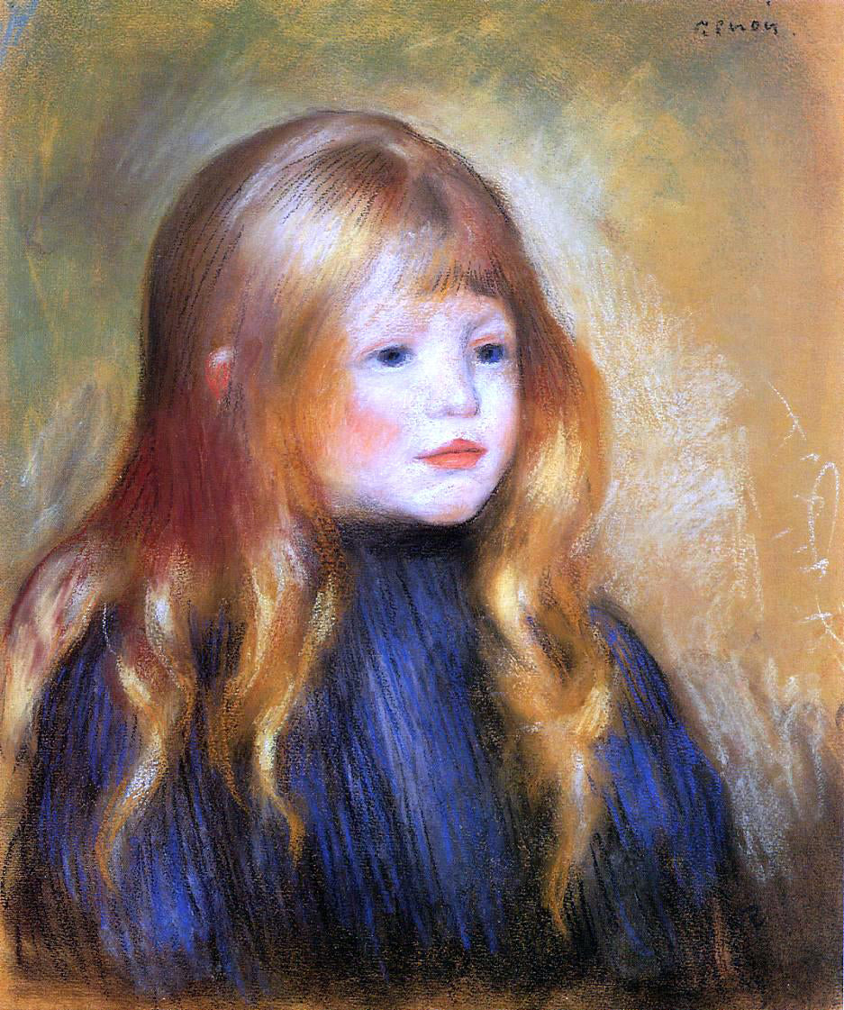 Pierre Auguste Renoir Head of a Child (also known as Edmond Renoir) - Hand Painted Oil Painting