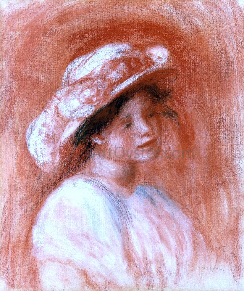 Pierre Auguste Renoir Head of a Girl - Hand Painted Oil Painting