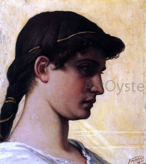 Elihu Vedder Head of a Roman Maiden - Hand Painted Oil Painting