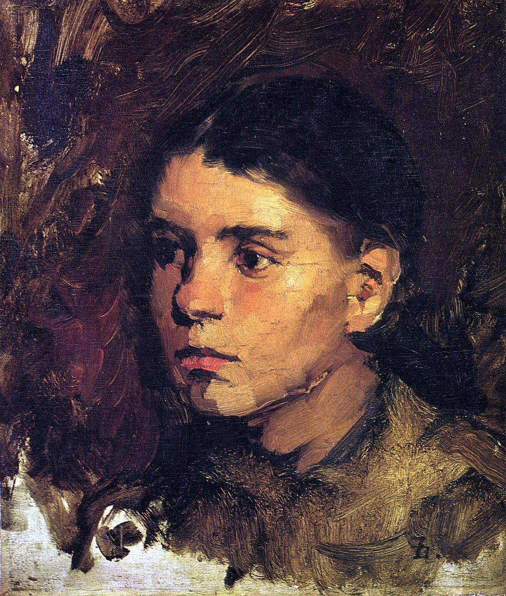 Frank Duveneck Head of a Young Girl - Hand Painted Oil Painting