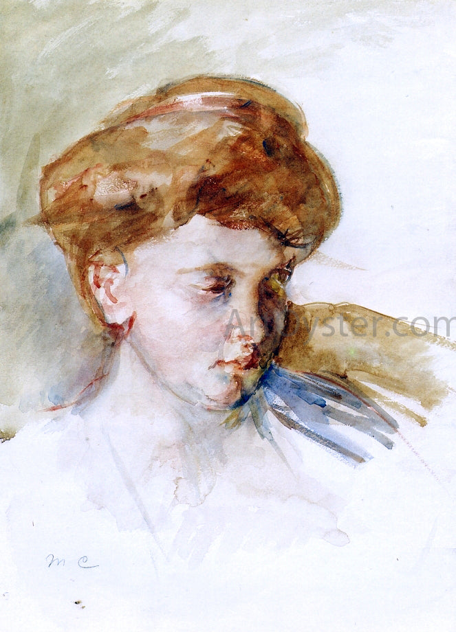 Mary Cassatt Head of a Young Woman - Hand Painted Oil Painting