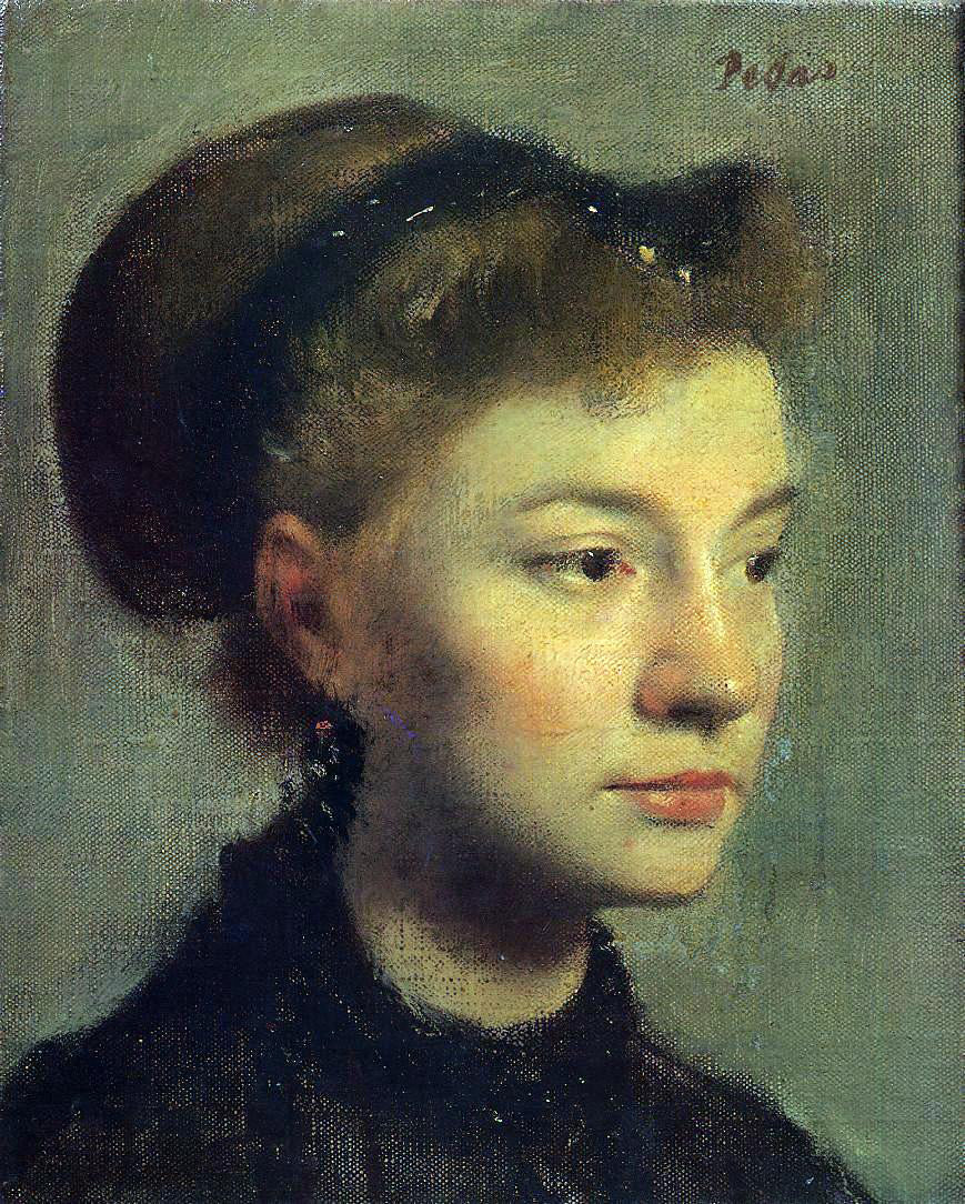 Edgar Degas Head of a Young Woman - Hand Painted Oil Painting