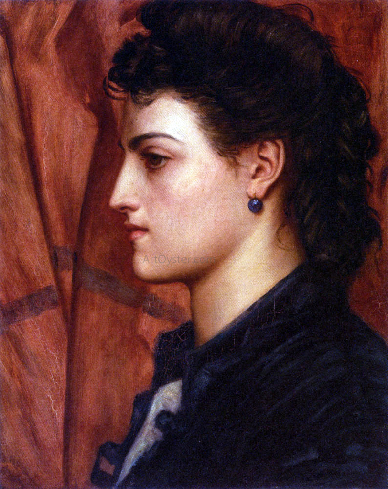 Valentine Cameron Prinsep Head of an Italian Girl - Hand Painted Oil Painting