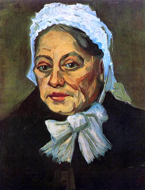  Vincent Van Gogh Head of an Old Woman in a White Cap (also known as The Midwife) - Hand Painted Oil Painting