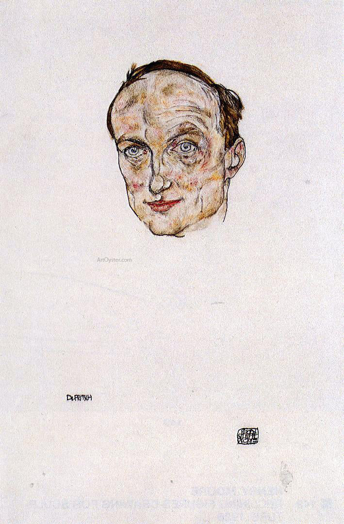 Egon Schiele Head of Dr. Fritsch - Hand Painted Oil Painting