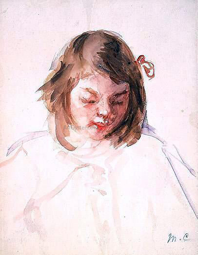 Mary Cassatt Head of Francoise Looking Down (no.4) - Hand Painted Oil Painting
