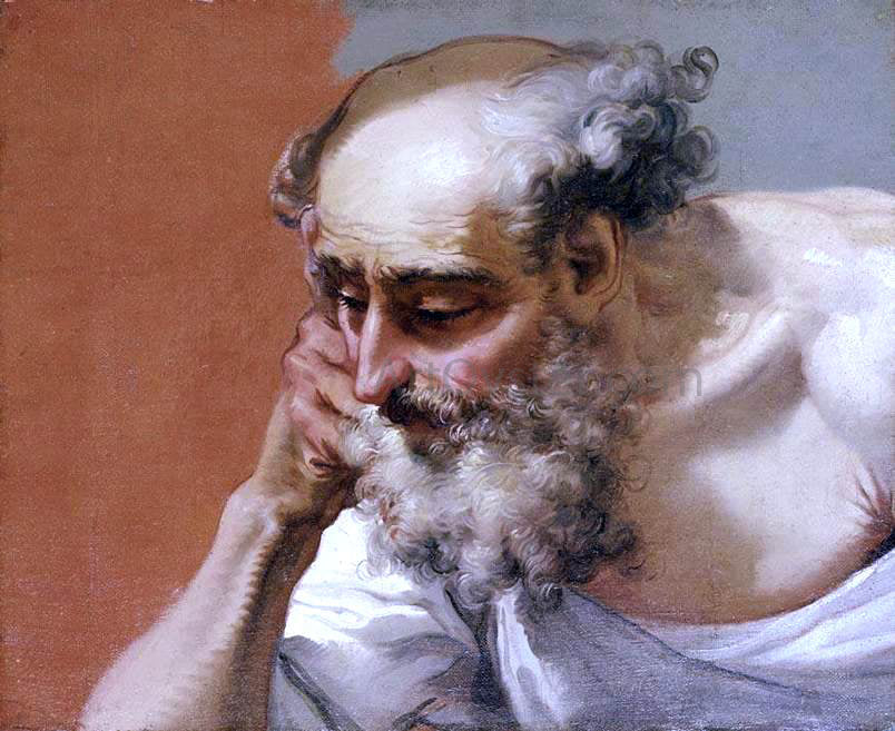  Mauro Gandolfi Head Study of an Elderly Bearded Man - Hand Painted Oil Painting