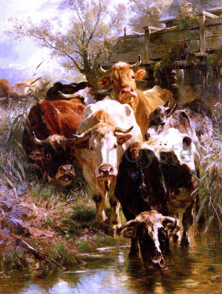 Anton Braith Heading For Water - Hand Painted Oil Painting