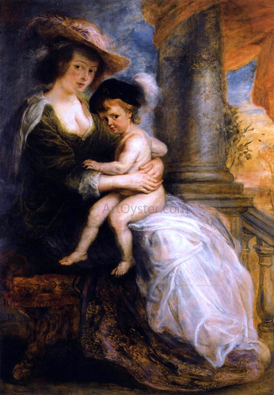 Peter Paul Rubens Helena Fourment with her Son Francis - Hand Painted Oil Painting
