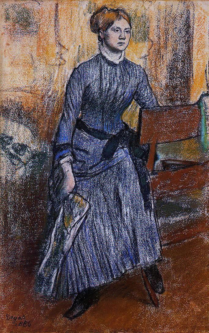 Edgar Degas Helene Rouart (also known as Madame Marin) - Hand Painted Oil Painting