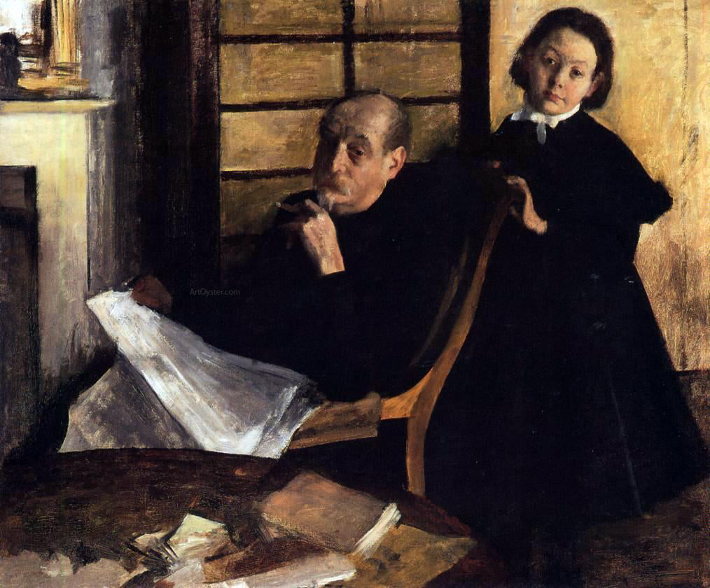 Edgar Degas Henri De Gas and His Neice, Lucie Degas - Hand Painted Oil Painting
