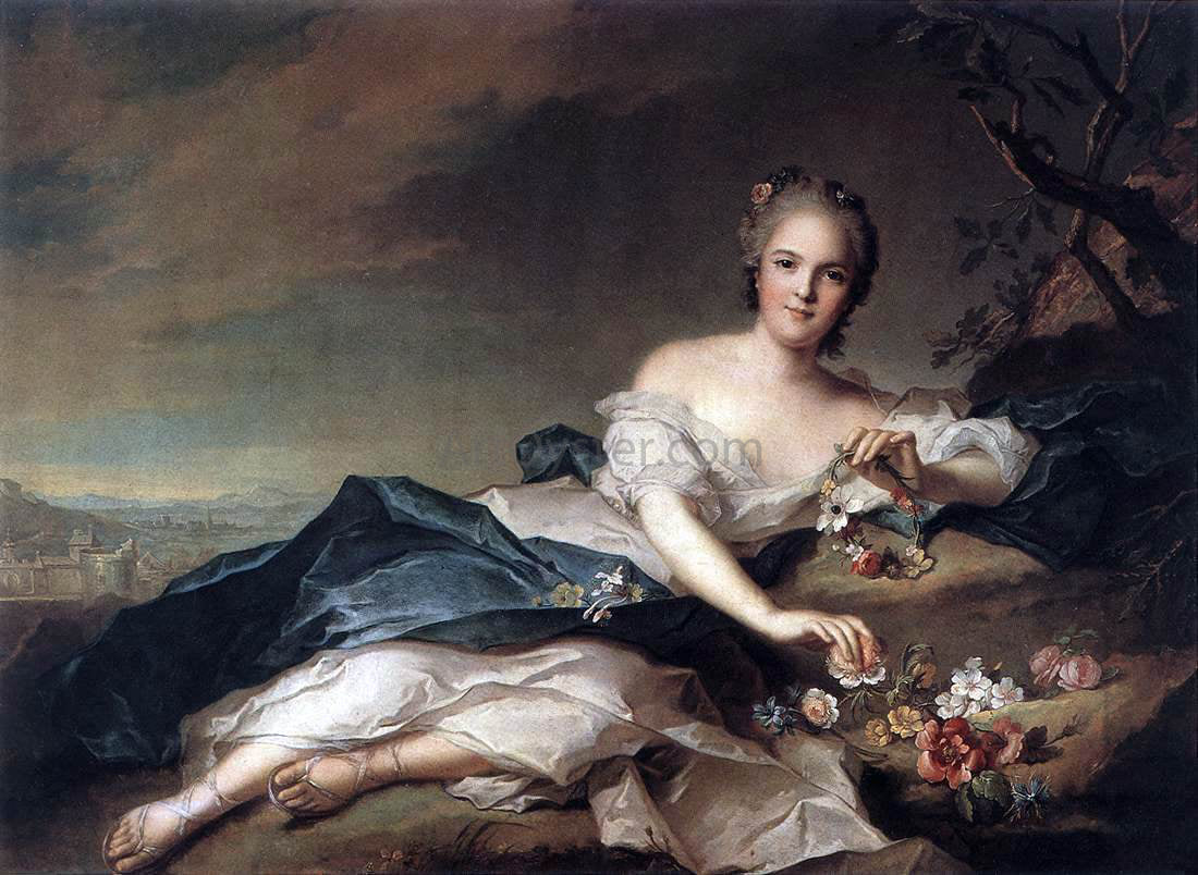 Jean-Marc Nattier Henriette of France as Flora - Hand Painted Oil Painting
