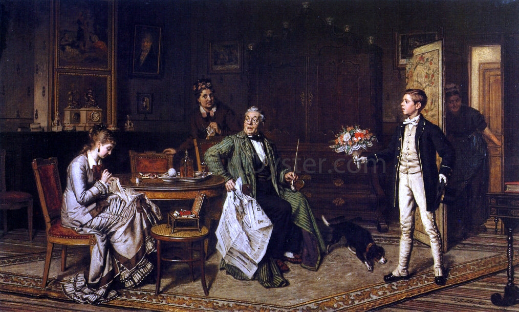 Evert Jan Boks Her First Beau - Hand Painted Oil Painting
