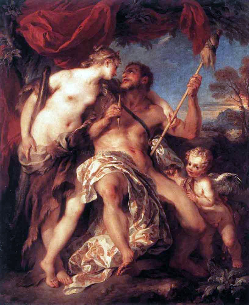 Francois Lemoyne Hercules and Omphale - Hand Painted Oil Painting