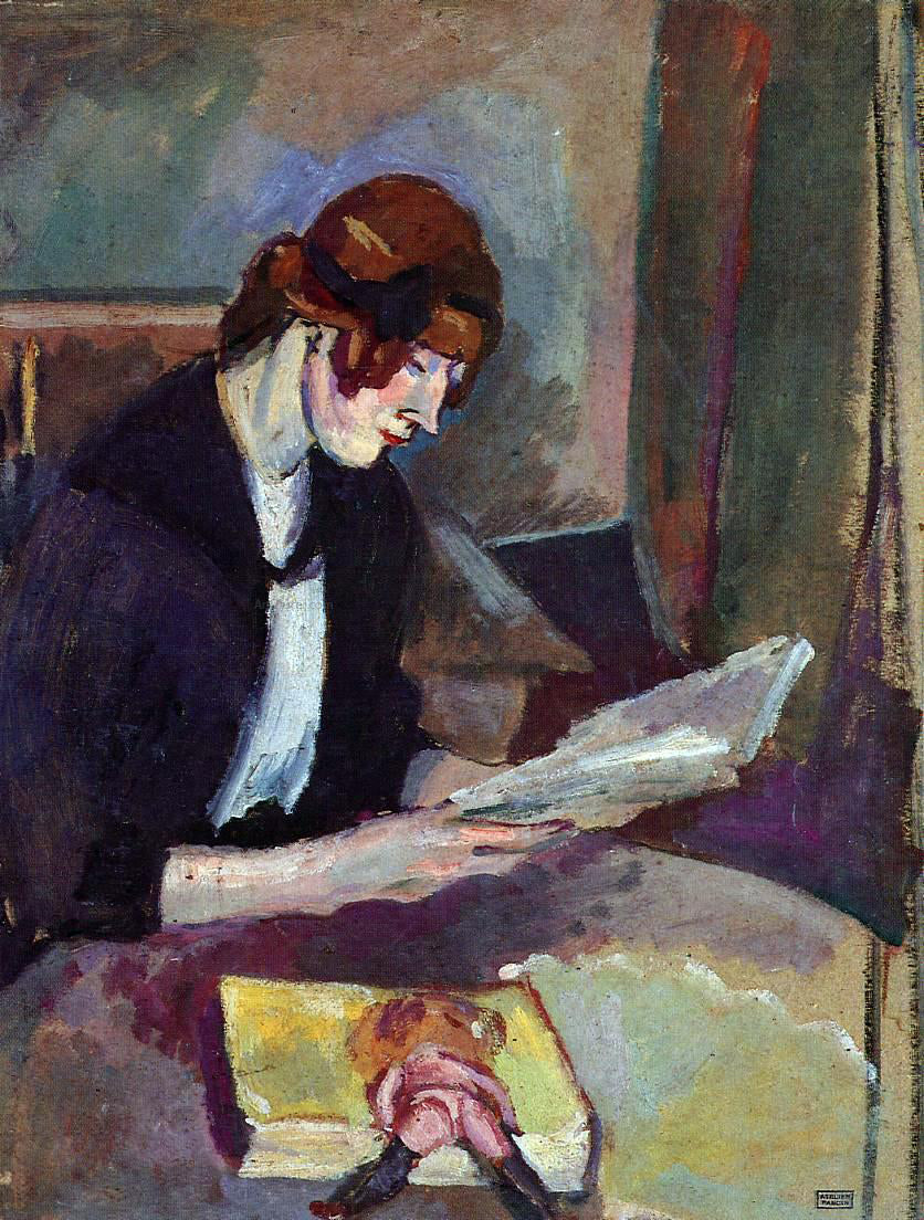 Jules Pascin Hermine David Reading - Hand Painted Oil Painting