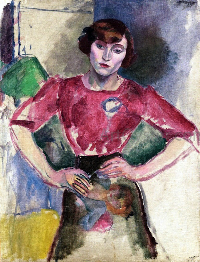 Jules Pascin Hermine in a Red Blouse - Hand Painted Oil Painting