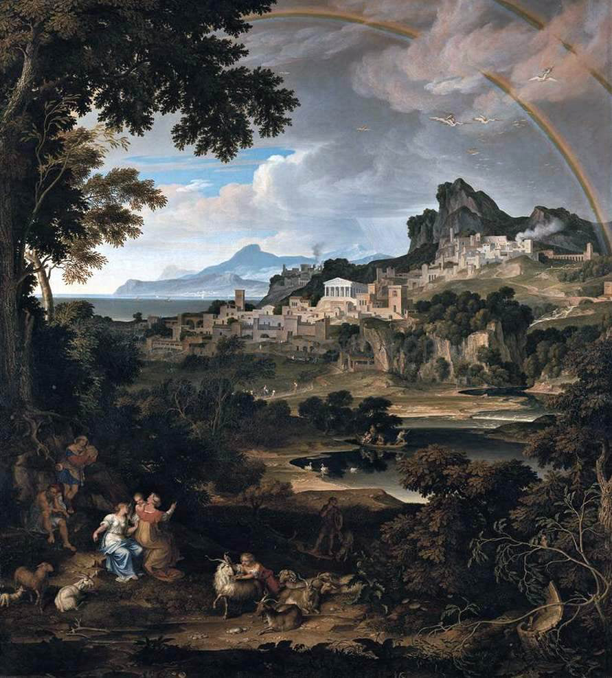 Joseph Anton Koch Heroic Landscape with Rainbow - Hand Painted Oil Painting
