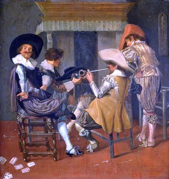 Dirck Hals Herrengesellschaft am Kamin - Hand Painted Oil Painting
