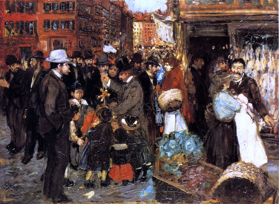 George Luks Hester Street - Hand Painted Oil Painting
