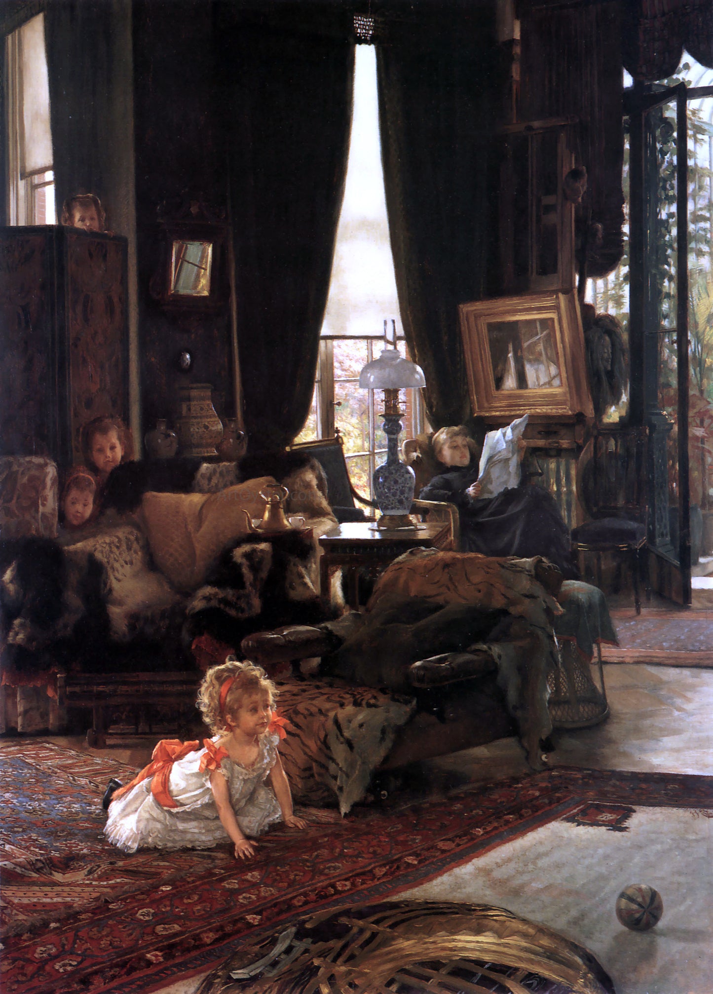 James Tissot Hide and Seek - Hand Painted Oil Painting