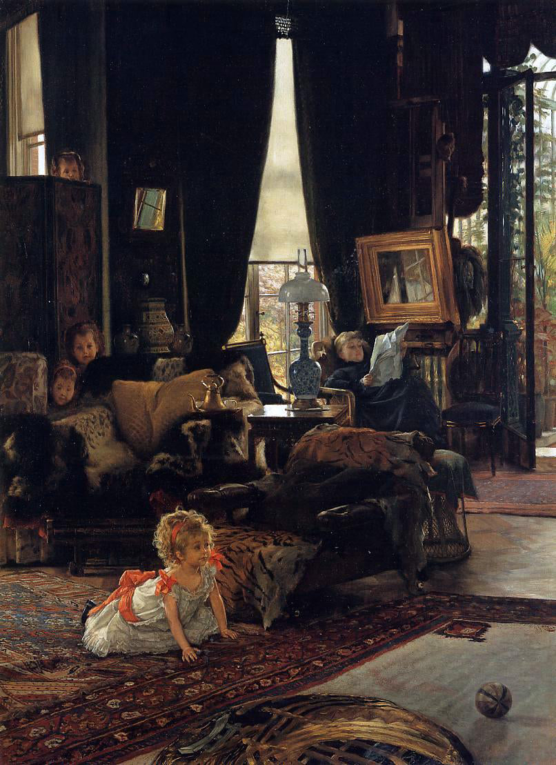 James Tissot Hide and Seek - Hand Painted Oil Painting