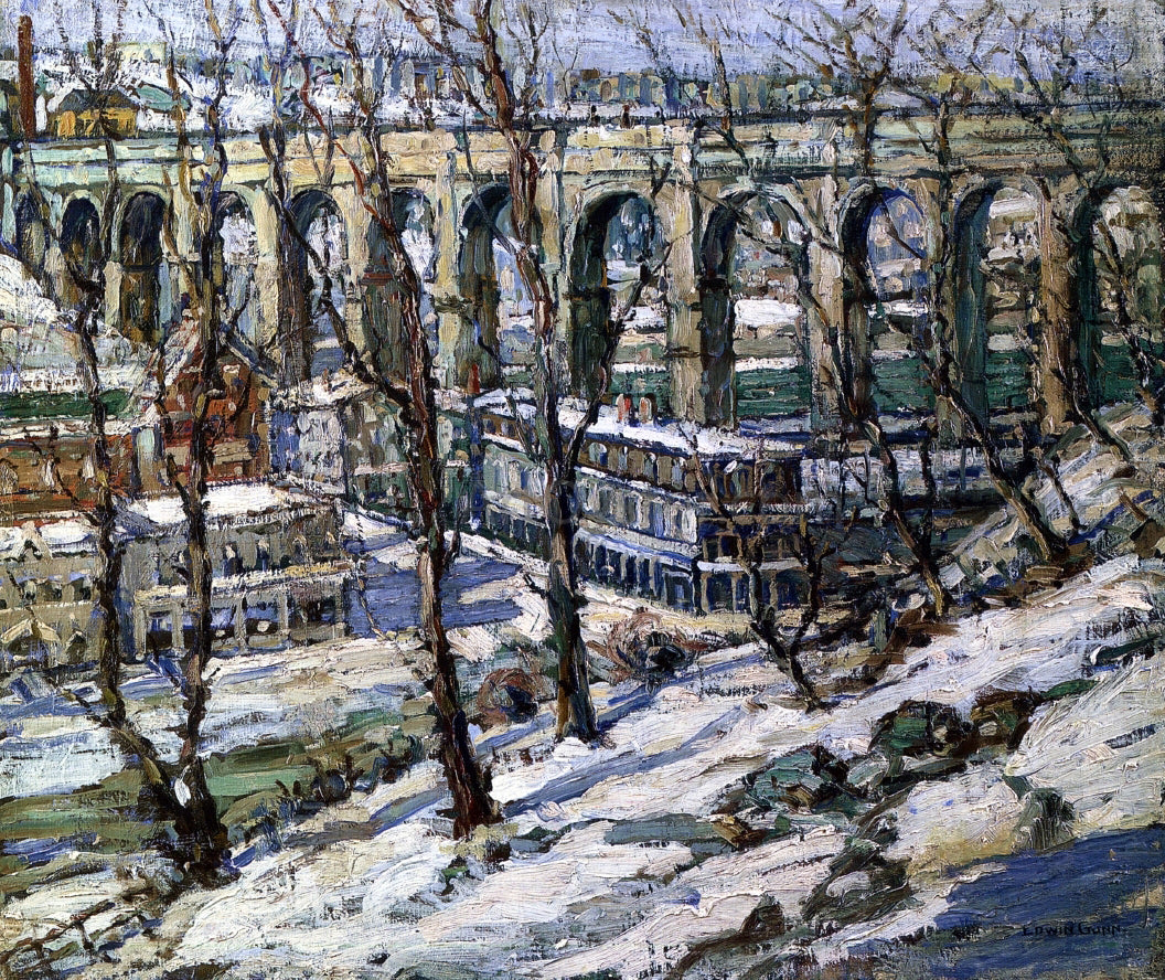 Edwin H Gunn Highbridge, The Harlem River - Hand Painted Oil Painting
