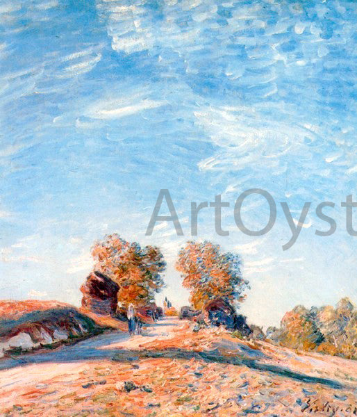 Alfred Sisley Hill Path in Sunlight - Hand Painted Oil Painting