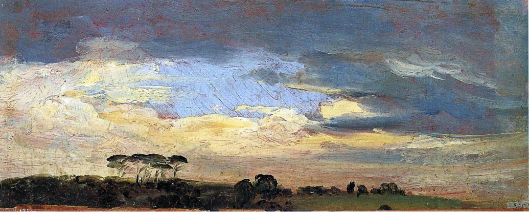 Francois-Marius Granet Hilltop with Pines, Evening Light - Hand Painted Oil Painting