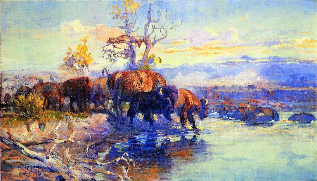Charles Marion Russell His Heart Sleeps - Hand Painted Oil Painting