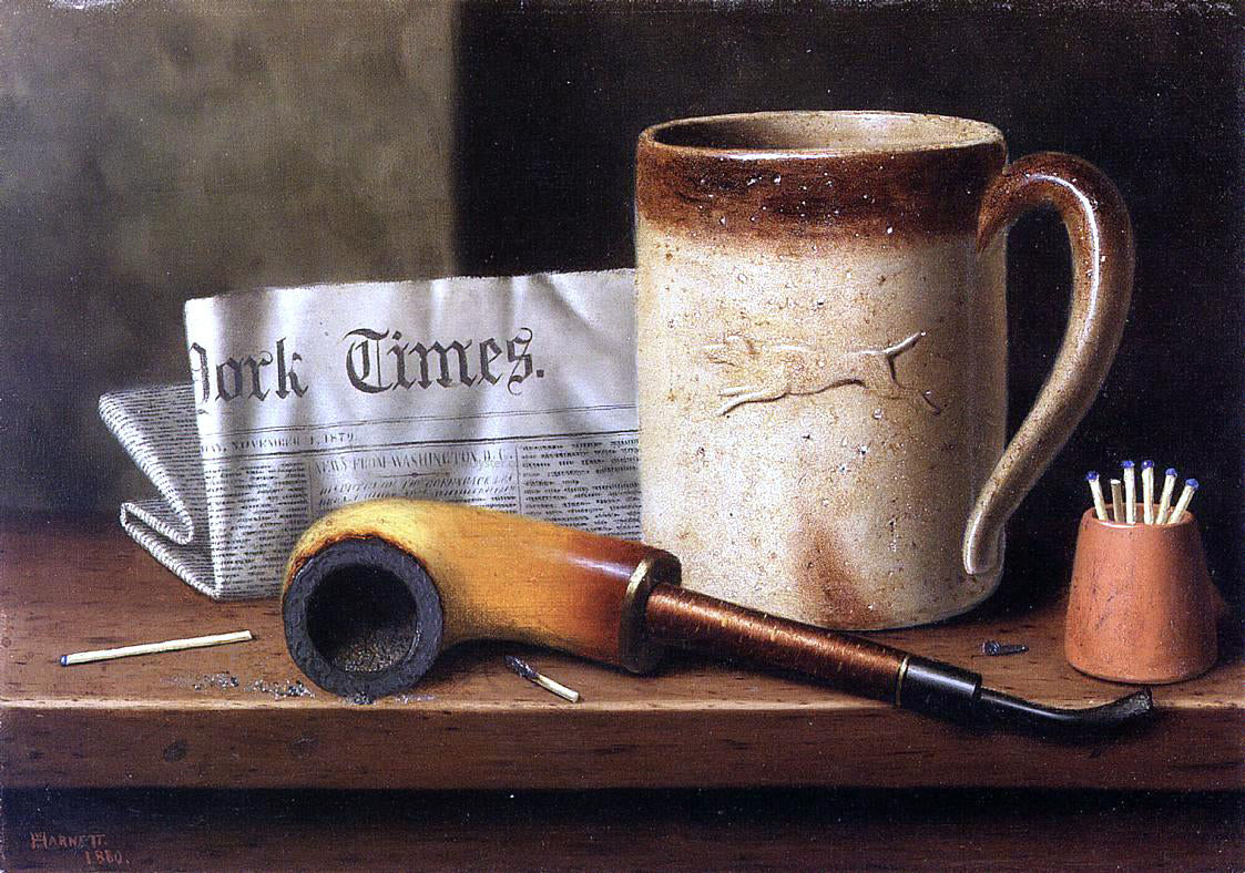 William Michael Harnett His Mug and His Pipe - Hand Painted Oil Painting