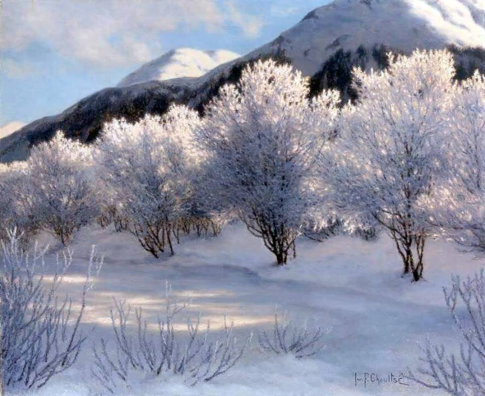 Ivan Fedorovich Choultse Hiver, Haute Savoie, Suisse - Hand Painted Oil Painting