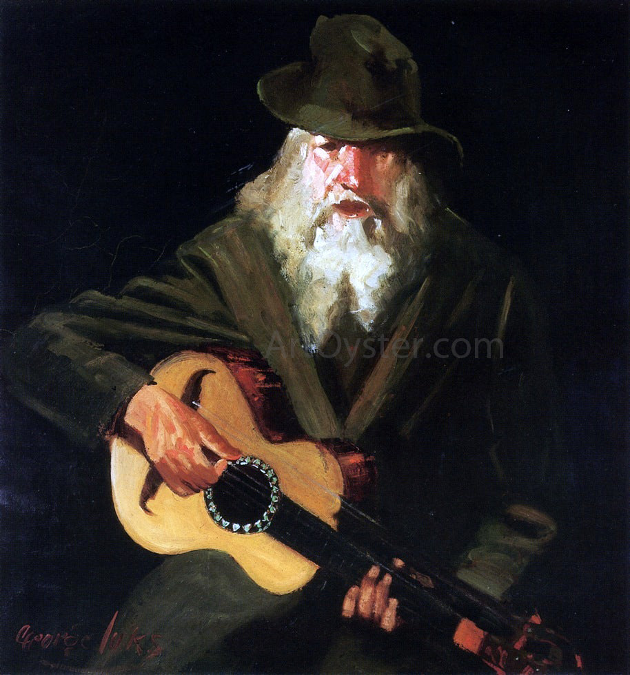George Luks Hobo Musician - Hand Painted Oil Painting