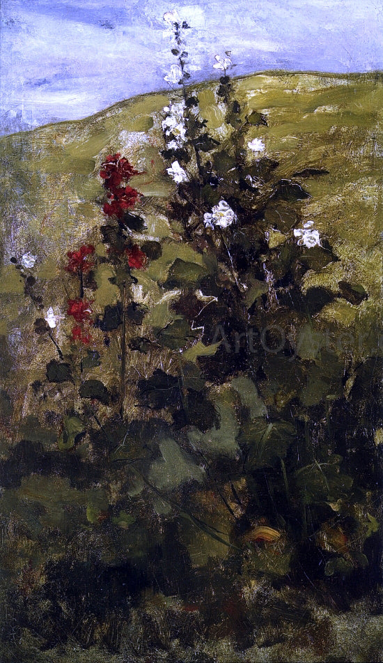 John Twachtman Hollyhocks - Hand Painted Oil Painting