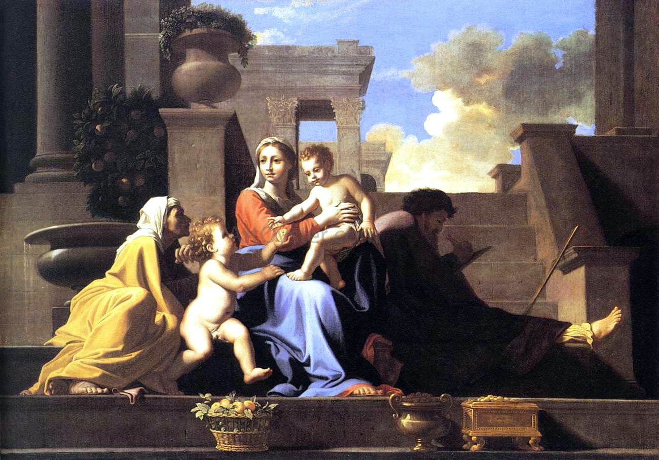 Nicolas Poussin Holy Family on the Steps - Hand Painted Oil Painting