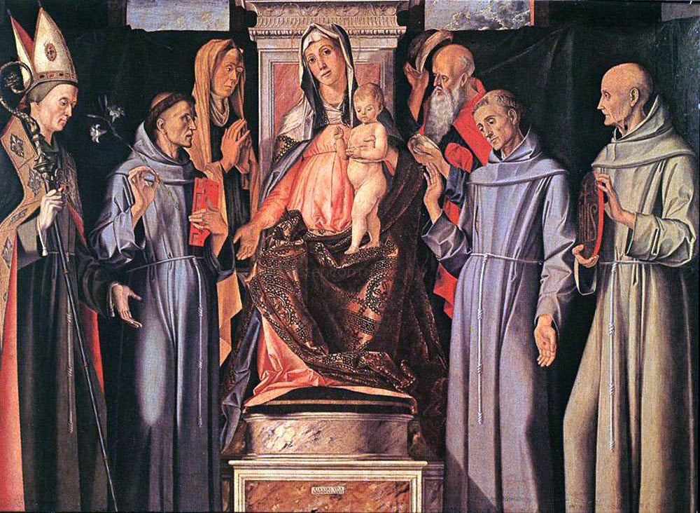  Alvise Vivarini Holy Family (Sacra Conversazione) - Hand Painted Oil Painting