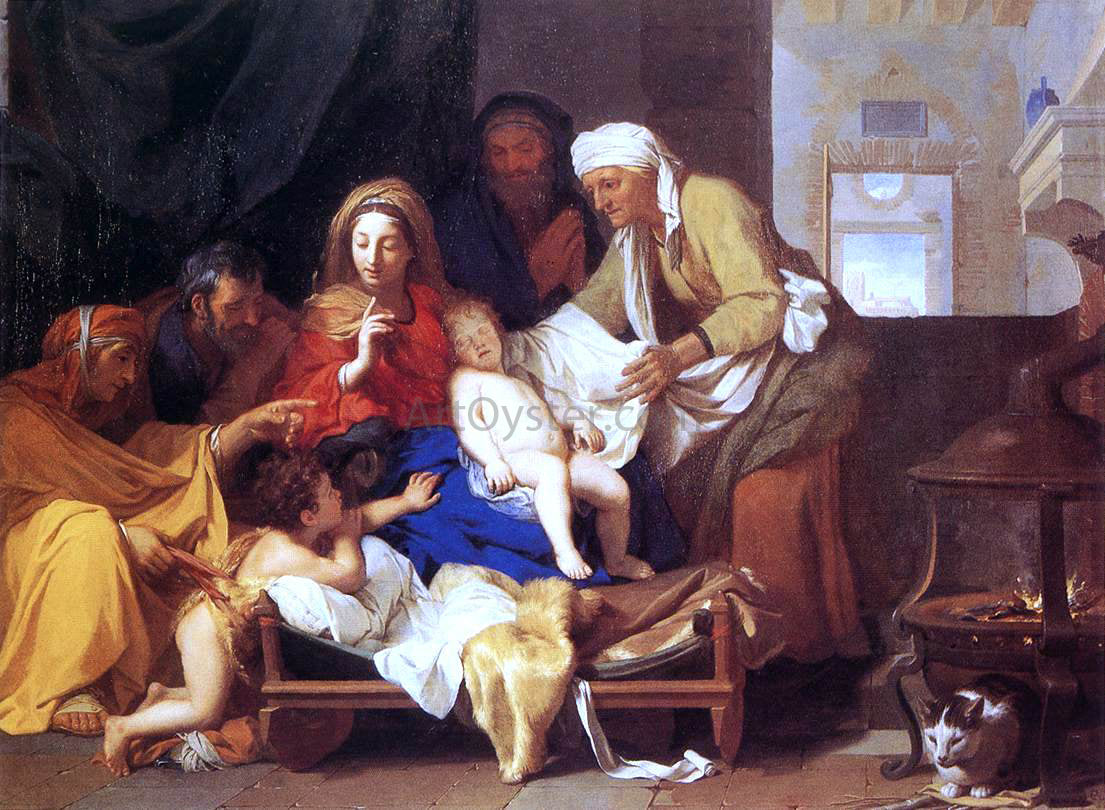 Charles Le Brun Holy Family with the Adoration of the Child - Hand Painted Oil Painting
