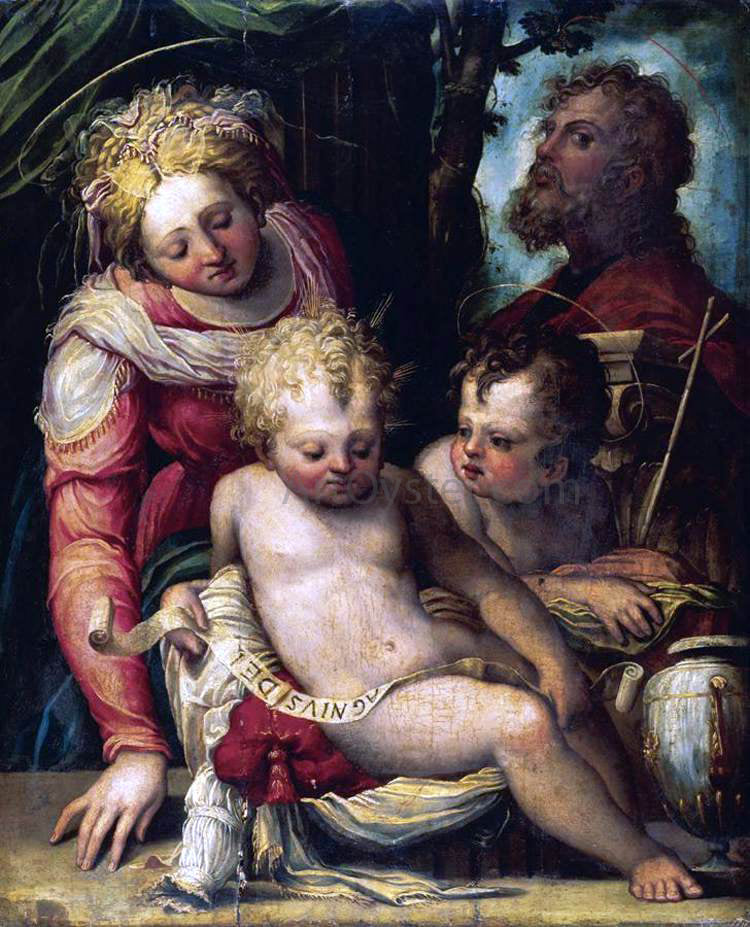 Prospero Fontana Holy Family with the Infant St John the Baptist - Hand Painted Oil Painting