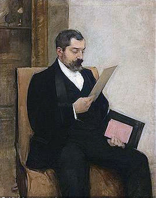 Ramon I Carbo Hombre Leyendo - Hand Painted Oil Painting